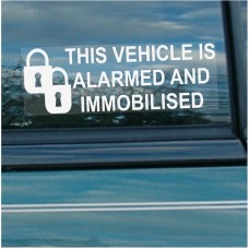 5 x Alarm and Immobiliser Fitted Stickers-PADLOCK DESIGN-Alarmed and Immobilised Security Warning Window Signs-Car,Van,Truck,Caravan,Motorhome,Lorry,Taxi,Minicab